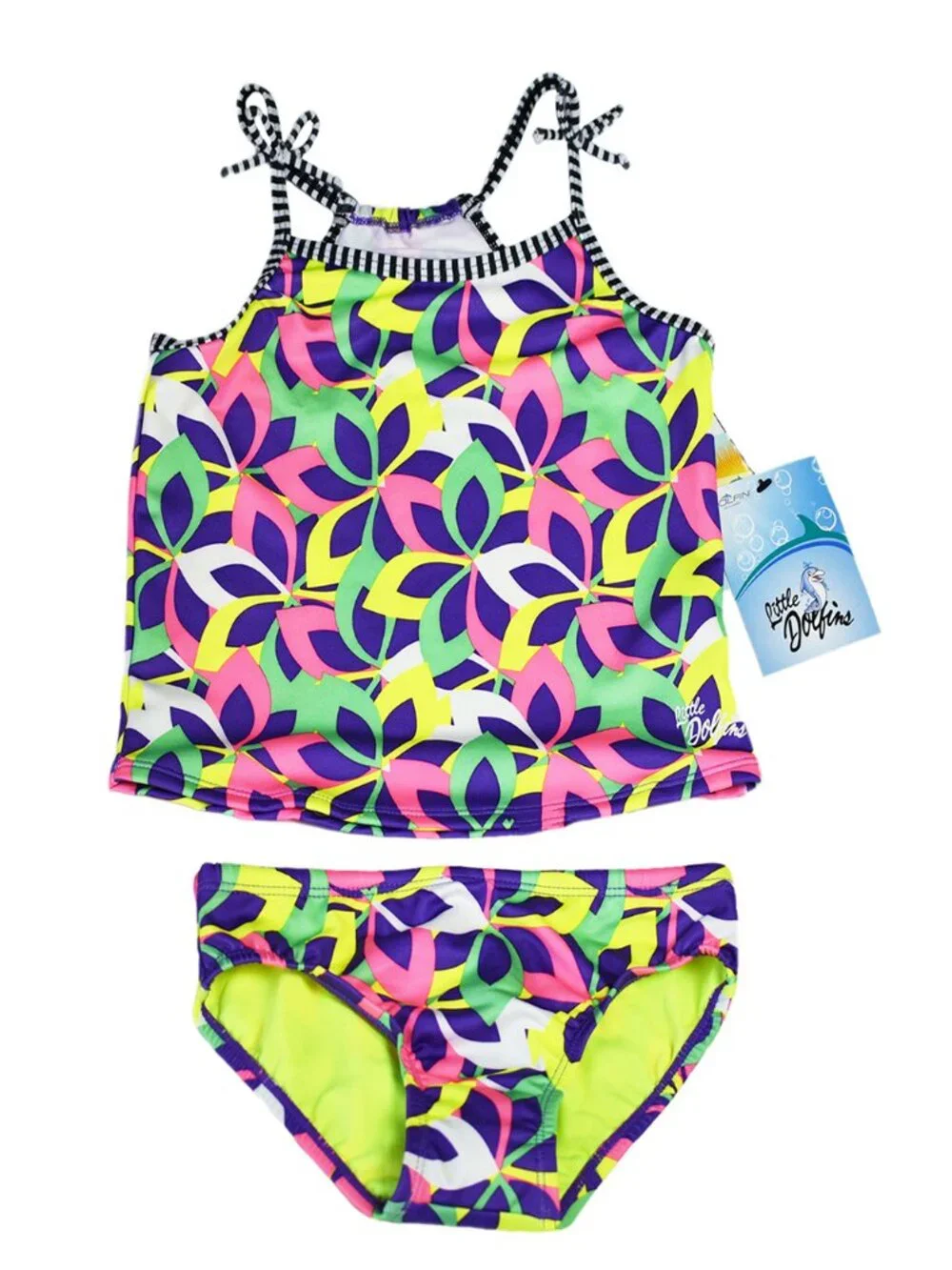 Little Dolfins Girls Whimsy Bikini 2-Piece Swimsuit UPF 50+ Size 6X - Picture 3 of 4